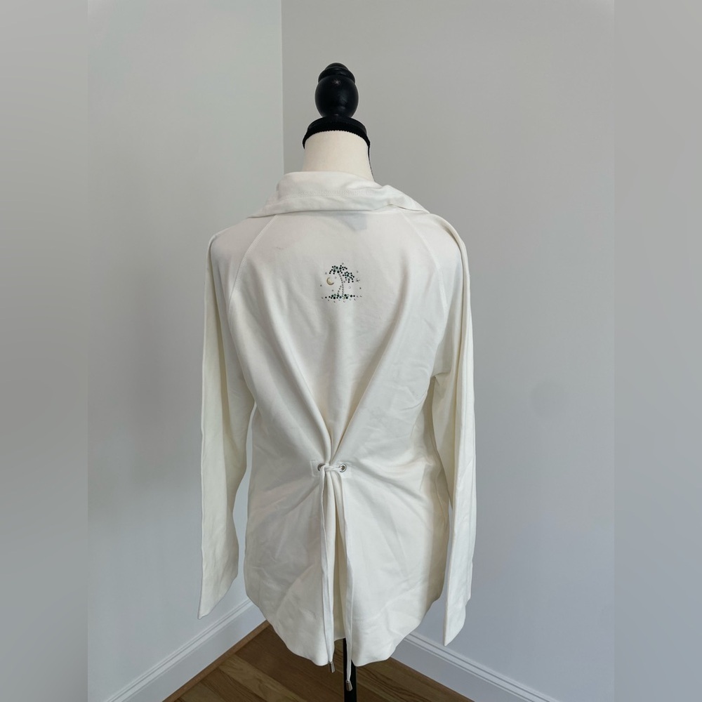 Vintage Christine Alexander White Zip Up Jacket with Swarovski Crystal Accents - Picture 5 of 13